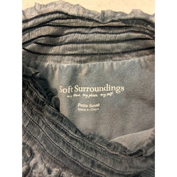 Soft Surroundings Silk Embroidered Tunic Blouse Petite Small PS - Picture 5 of 6